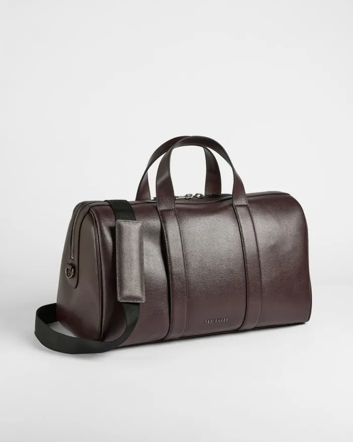 Men FIDICK 8211 Saffiano Leather Holdall Bag Oxblood Ted Baker Holdalls and Weekend Bags