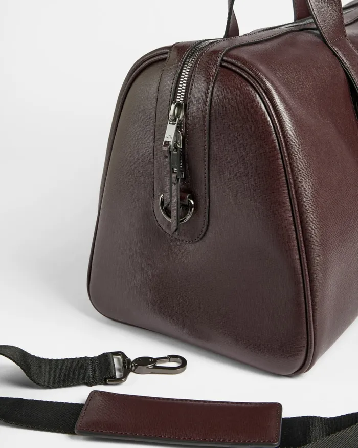 Men FIDICK 8211 Saffiano Leather Holdall Bag Oxblood Ted Baker Holdalls and Weekend Bags