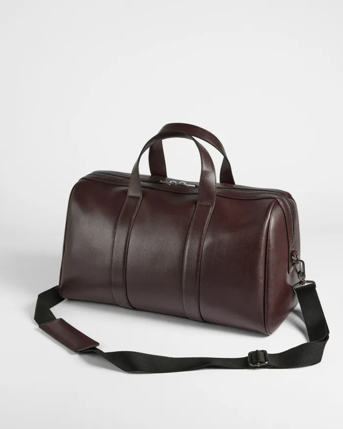 Men FIDICK 8211 Saffiano Leather Holdall Bag Oxblood Ted Baker Holdalls and Weekend Bags