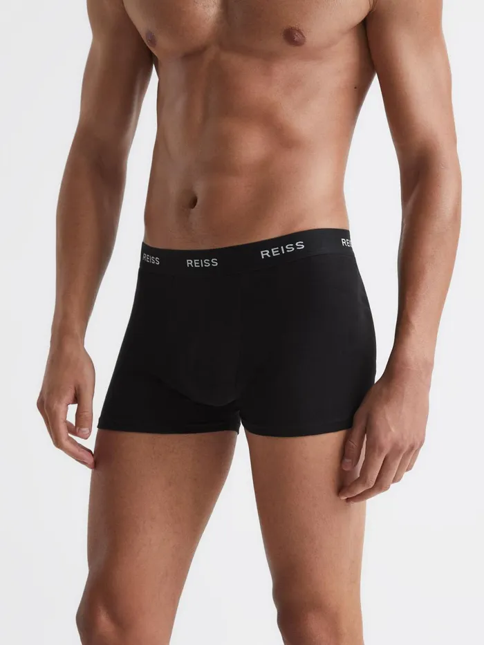 Men Heller Three Pack Organic Cotton Boxers Black Reiss Socks and Underwear