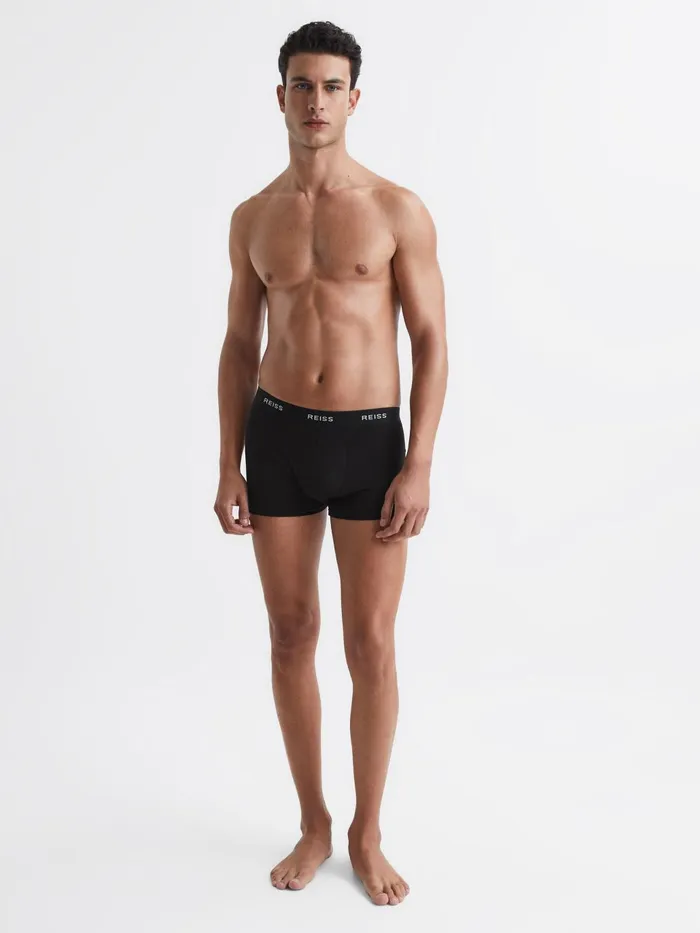 Men Heller Three Pack Organic Cotton Boxers Black Reiss Socks and Underwear