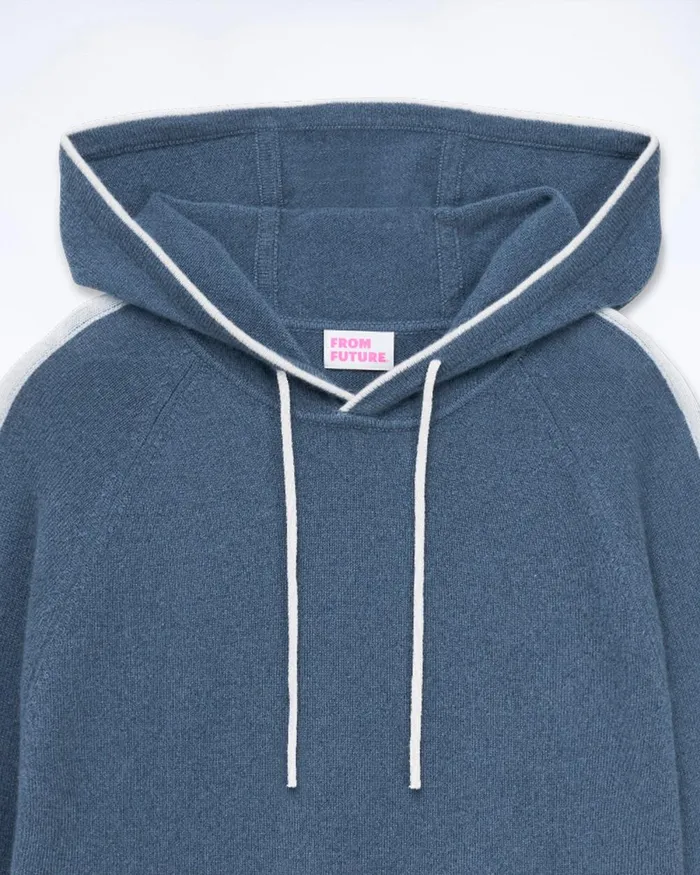 Men Hoodies From Future Striped Hoodie Sweater Storm Blue