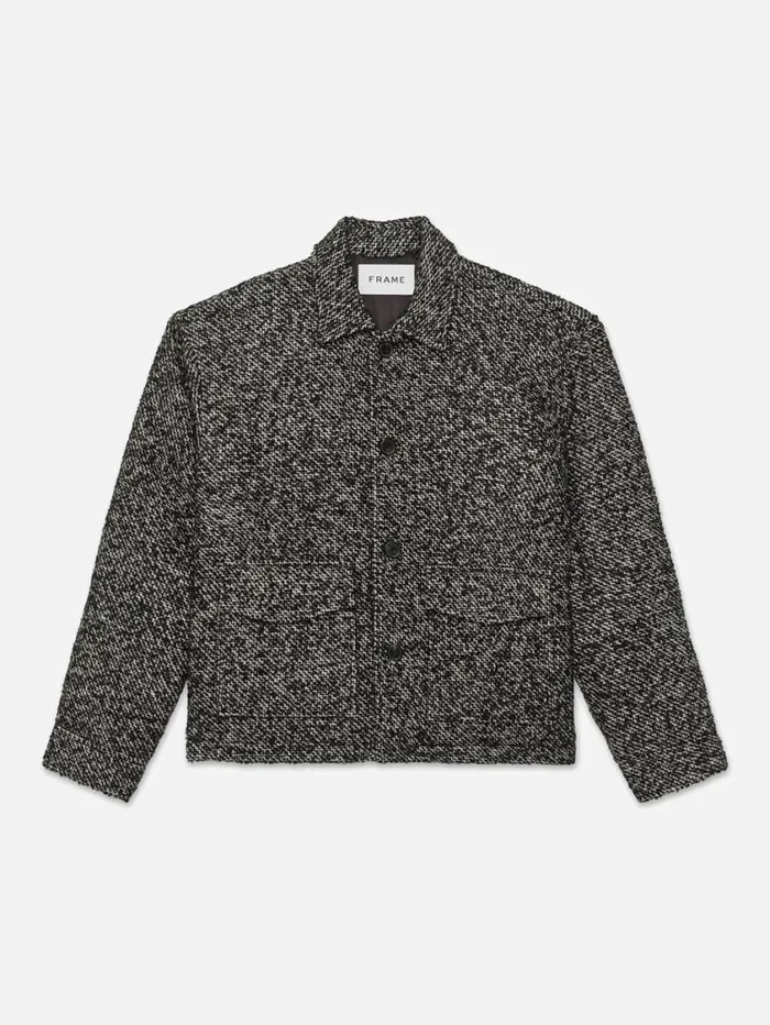 Men Jackets and Coats FRAME Tweed Trucker Jacket 8212 Grey