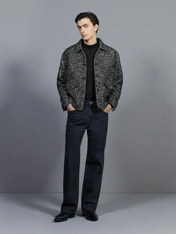 Men Jackets and Coats FRAME Tweed Trucker Jacket 8212 Grey Men Jackets and Coats FRAME Tweed Trucker Jacket 8212 Grey