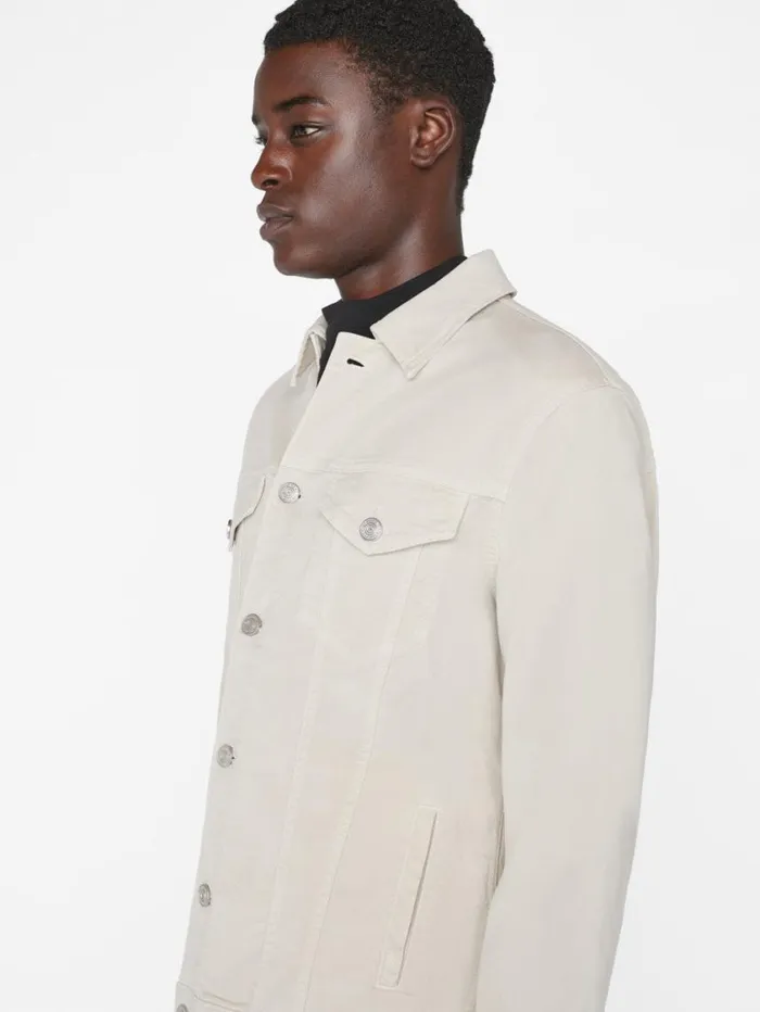Men Jackets and Shirts FRAME Twill Heritage Jacket 8212 Milk Beige Men Jackets and Shirts FRAME Twill Heritage Jacket 8212 Milk Beige