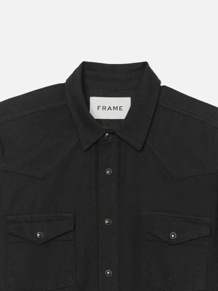 Men Jackets and Shirts FRAME Western Denim Shirt 8212 Black Men Jackets and Shirts FRAME Western Denim Shirt 8212 Black