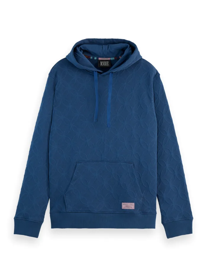 Men JACQUARD TERRY HOODIE Heritage Blue Scotch and Soda Sweatshirts and Hoodies