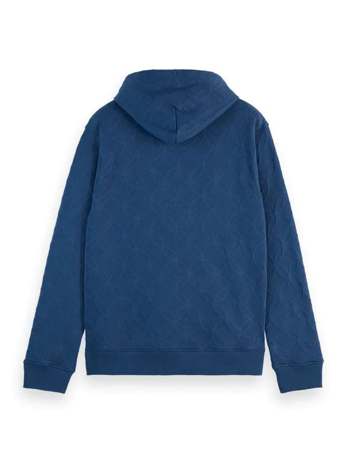Men JACQUARD TERRY HOODIE Heritage Blue Scotch and Soda Sweatshirts and Hoodies