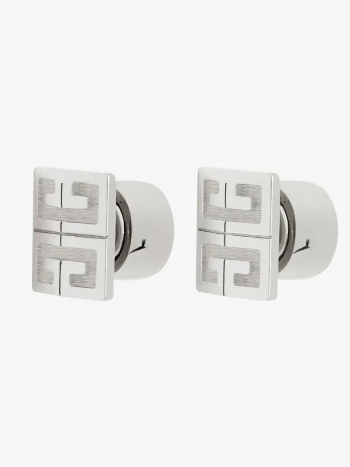 Men Jewelry Givenchy 4G Earrings In Metal Silvery
