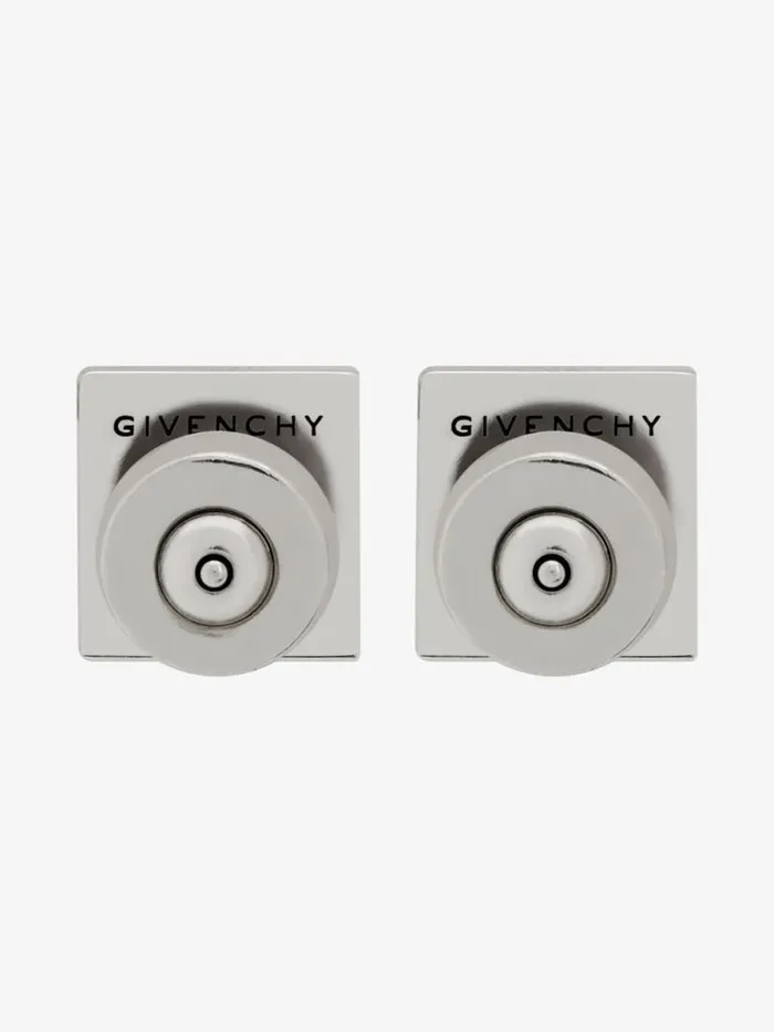 Men Jewelry Givenchy 4G Earrings In Metal Silvery