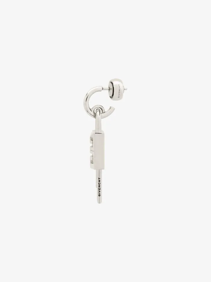 Men Jewelry Givenchy Lock Earring In Metal Silvery Men Jewelry Givenchy Lock Earring In Metal Silvery