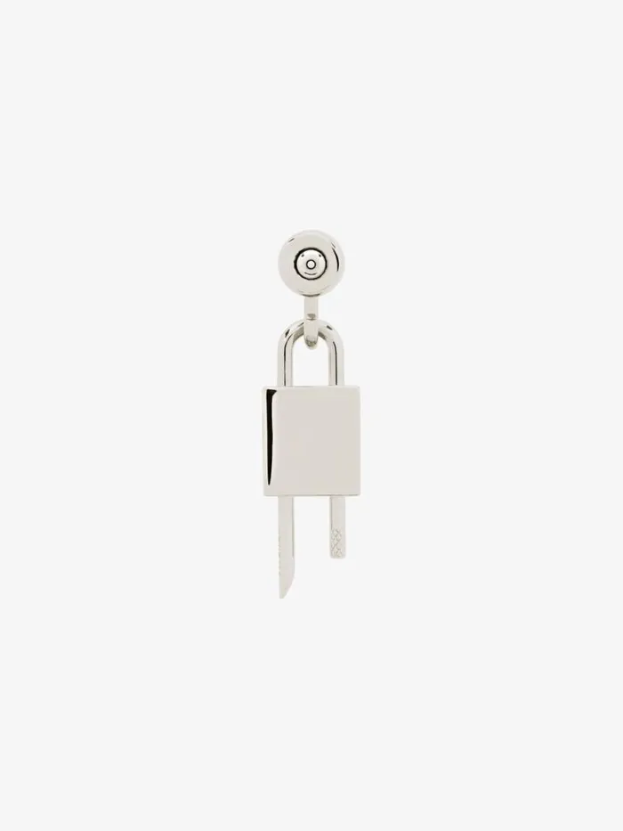 Men Jewelry Givenchy Lock Earring In Metal Silvery Men Jewelry Givenchy Lock Earring In Metal Silvery