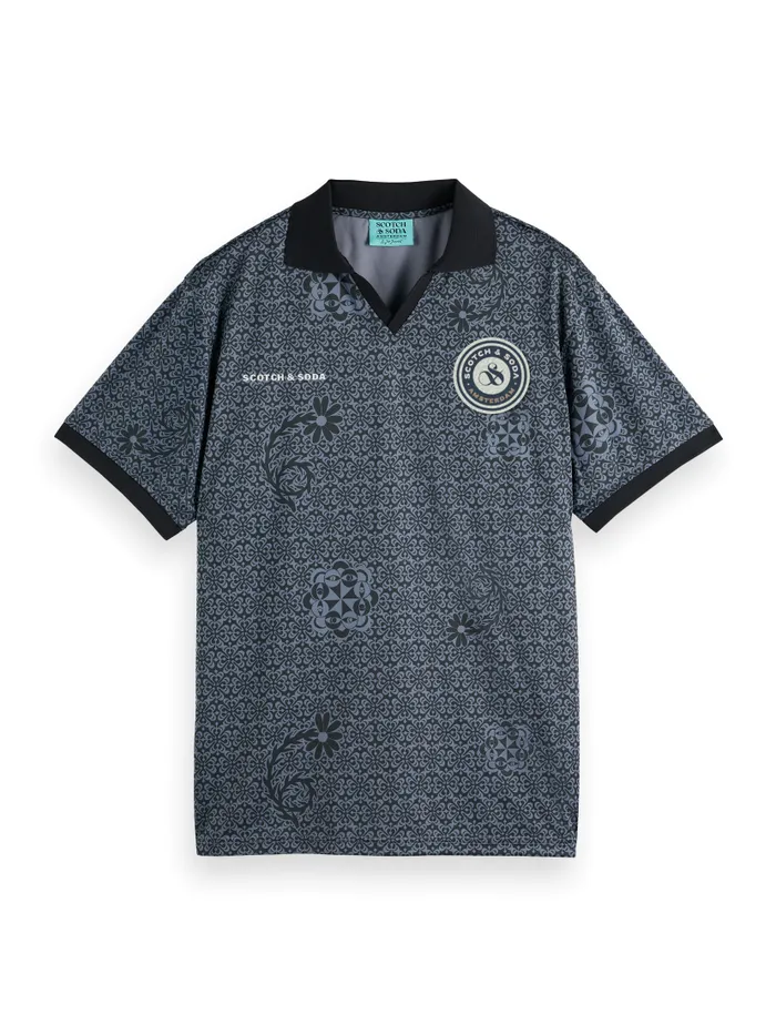 Men JOE JONAS X SCOTCH SODA ALL OVER PRINT FOOTBALL JERSEY Anthracite Scotch and Soda TShirts and Polo Shirts Men JOE JONAS X SCOTCH SODA ALL OVER PRINT FOOTBALL JERSEY Anthracite Scotch and Soda TShirts and Polo Shirts
