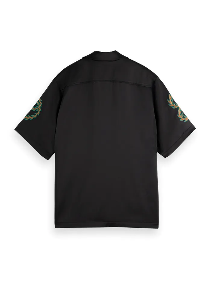Men JOE JONAS X SCOTCH SODA EMBROIDERY SATEEN SS SHIRT Black Scotch and Soda Shirts