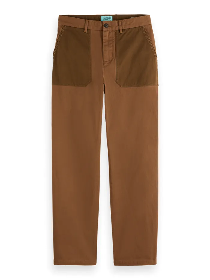 Men JOE JONAS X SCOTCH SODA STRAIGHT FIT TWILL CHINO Bison Scotch and Soda Pants