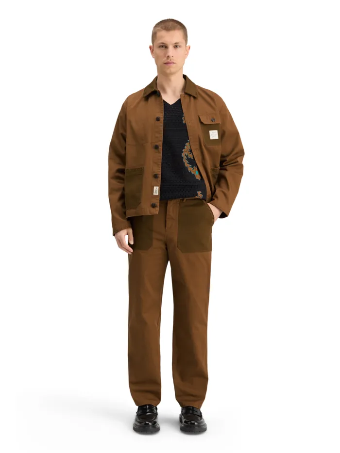 Men JOE JONAS X SCOTCH SODA STRAIGHT FIT TWILL CHINO Bison Scotch and Soda Pants