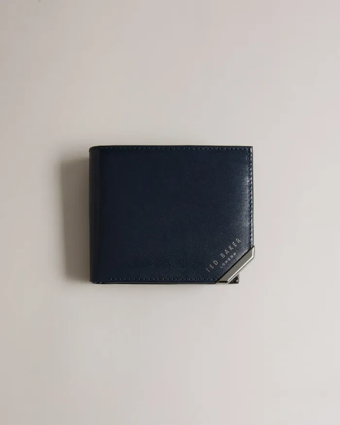 Men KORNERR 8211 Metal Corner Bifold Coin Wallet Navy Ted Baker Wallets and Cardholders