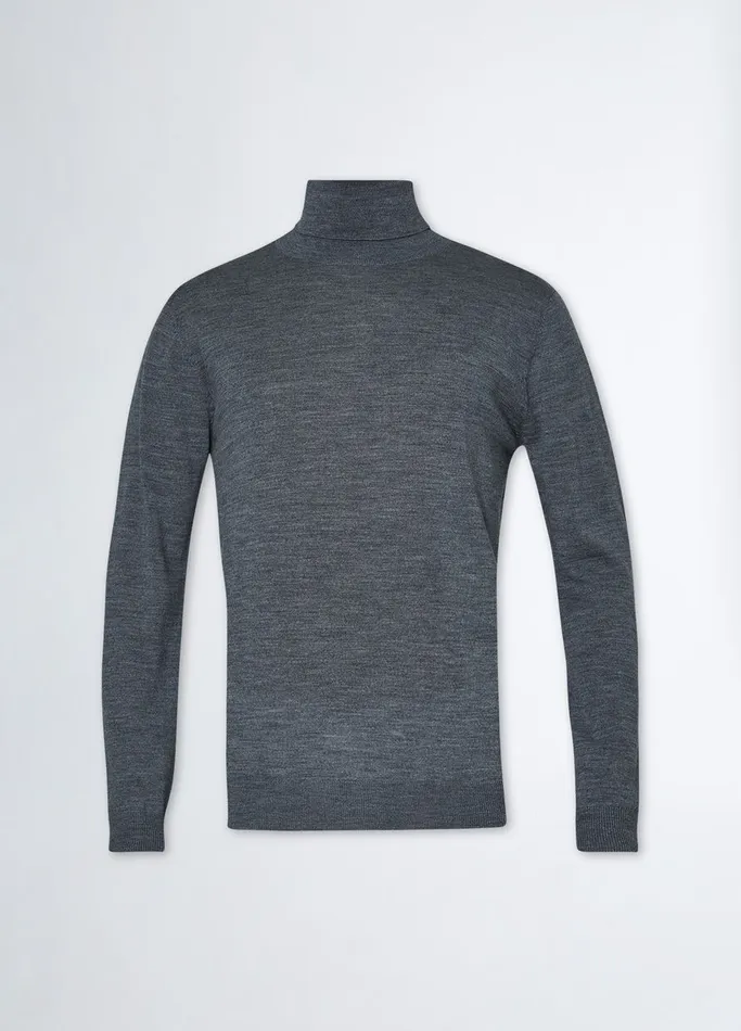 Men Liujo Knitwear Grey Wool Turtleneck