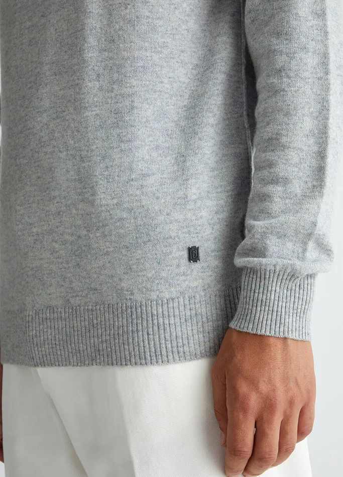 Men Liujo Knitwear Wool And Cashmere Turtleneck Light Grey Melange