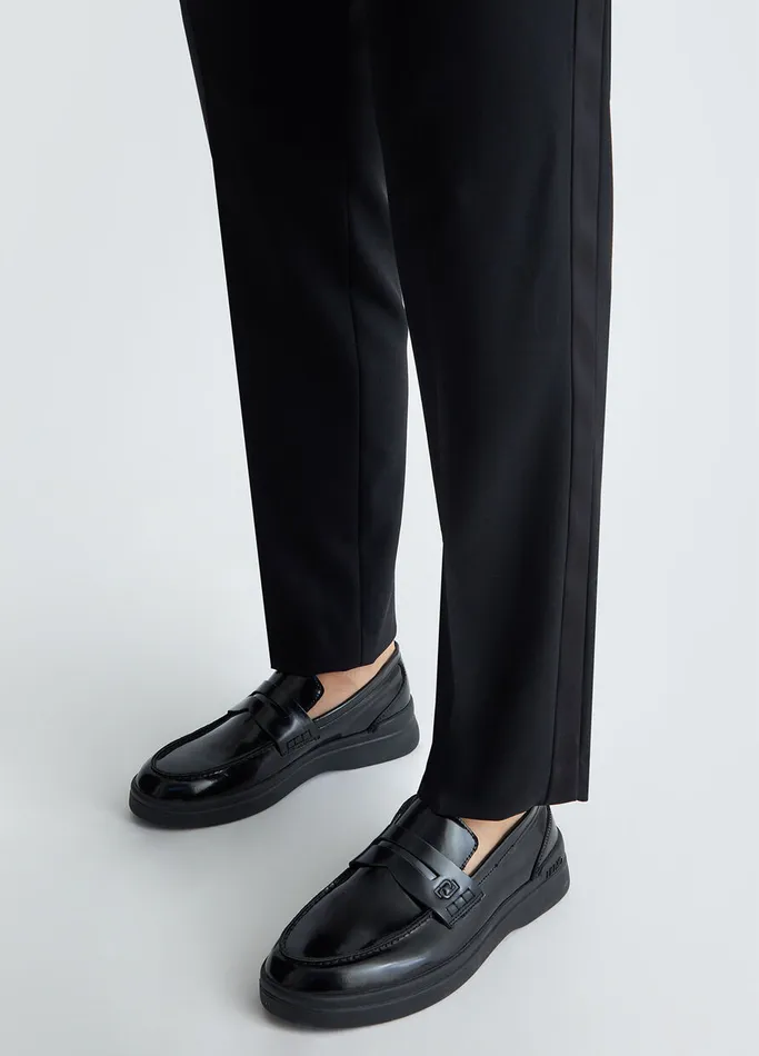 Men Liujo Laceups and Mocassins Leather Loafers Black