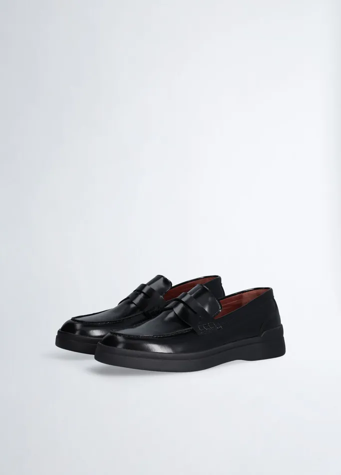 Men Liujo Laceups and Mocassins Leather Loafers Black