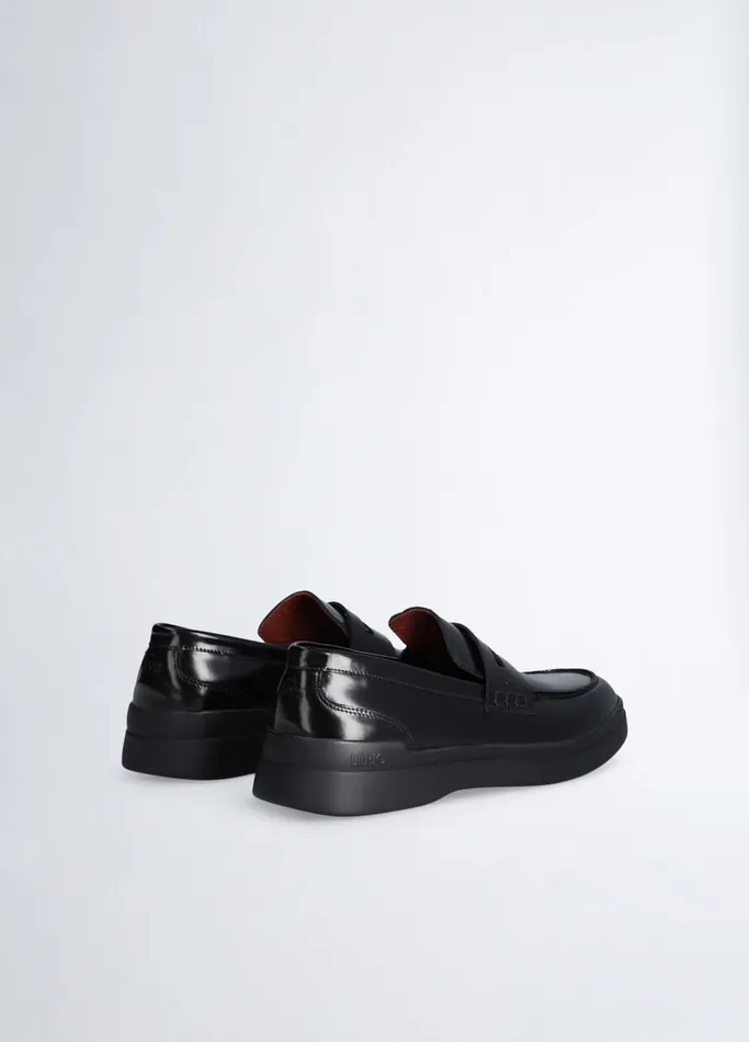 Men Liujo Laceups and Mocassins Leather Loafers Black