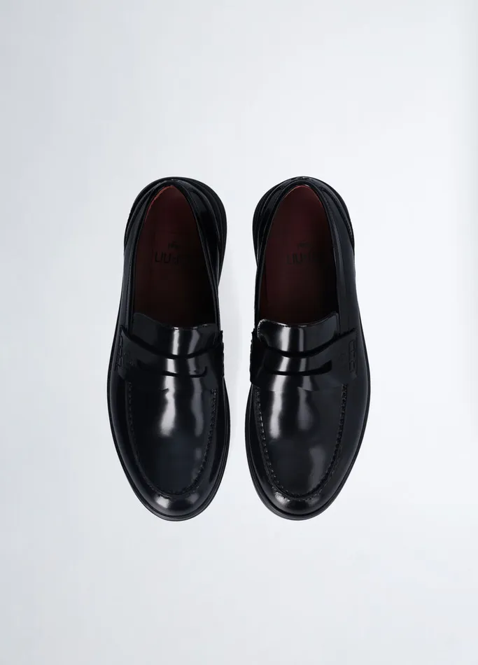 Men Liujo Laceups and Mocassins Leather Loafers Black