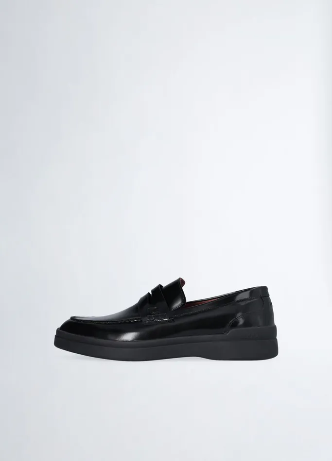 Men Liujo Laceups and Mocassins Leather Loafers Black