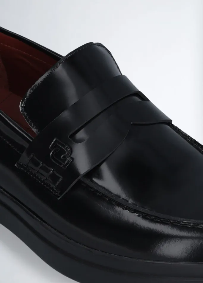 Men Liujo Laceups and Mocassins Leather Loafers Black