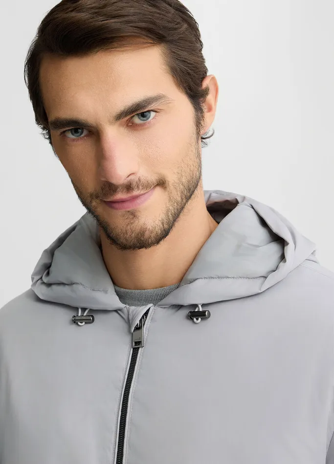 Men Liujo Outerwear Hooded Jacket Offwhite