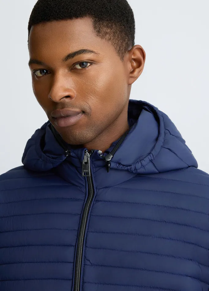 Men Liujo Outerwear Jacket With Detachable Hood Blue