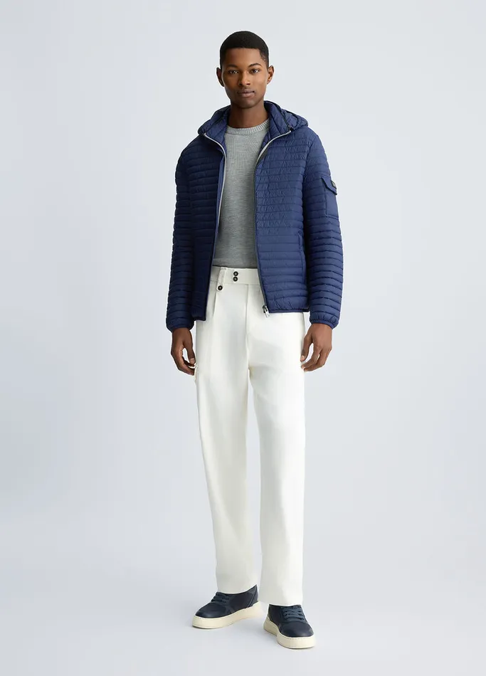 Men Liujo Outerwear Jacket With Detachable Hood Blue