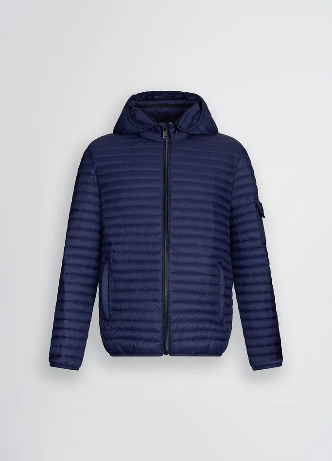 Men Liujo Outerwear Jacket With Detachable Hood Blue