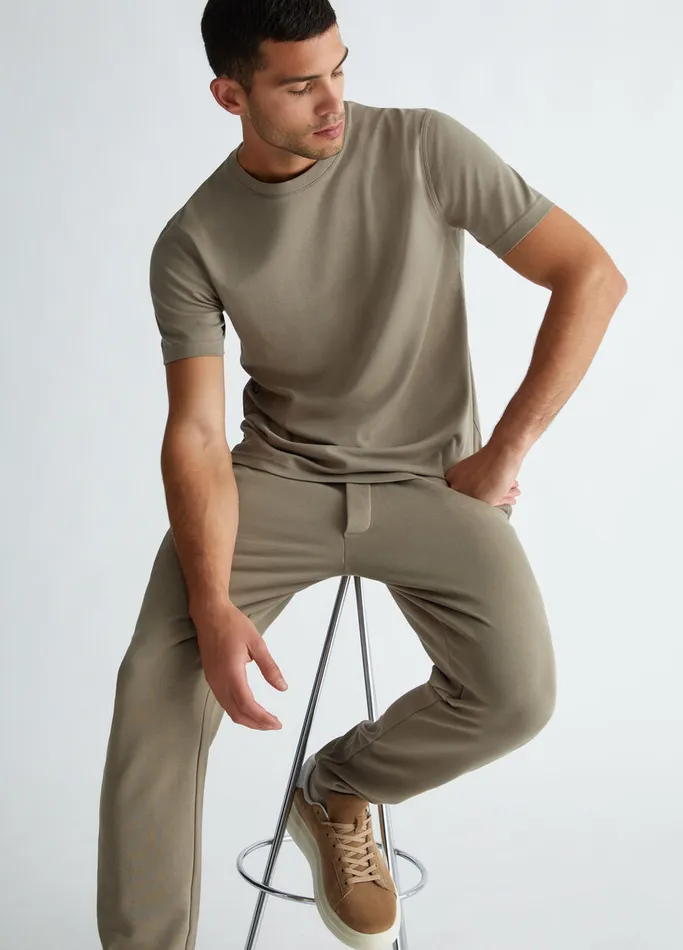 Men Liujo Polo Shirts and TShirts Regular Fit Brown TShirt Stone