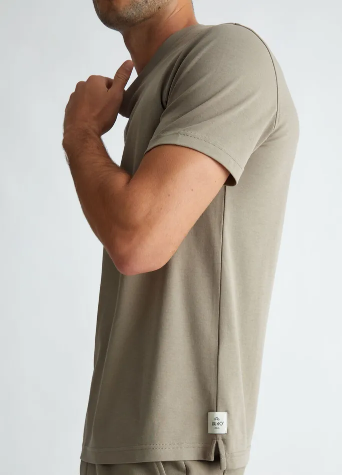 Men Liujo Polo Shirts and TShirts Regular Fit Brown TShirt Stone