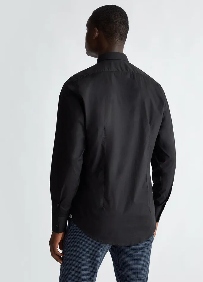 Men Liujo Shirts Black Poplin Shirt