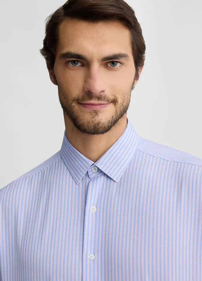 Men Liujo Shirts Striped Shirt Light Blue