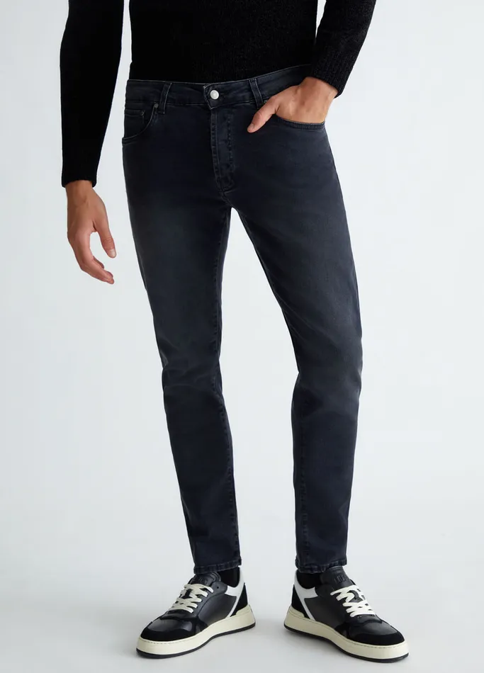 Men Liujo Skinny Jeans Black Denim