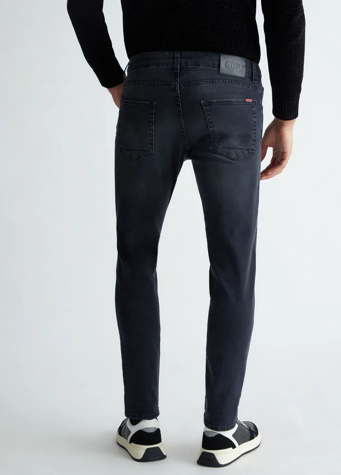 Men Liujo Skinny Jeans Black Denim