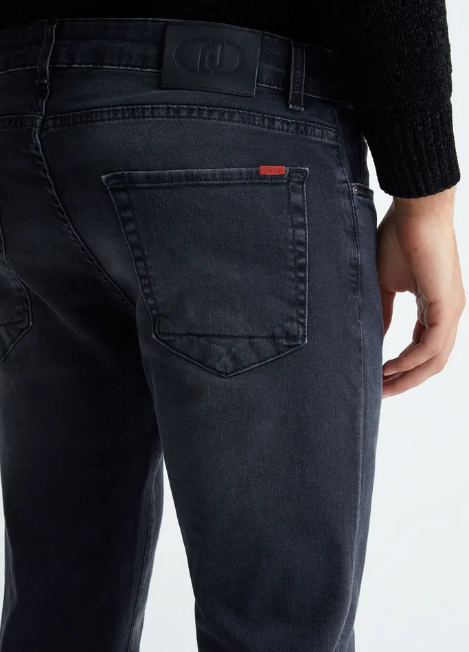 Men Liujo Skinny Jeans Black Denim