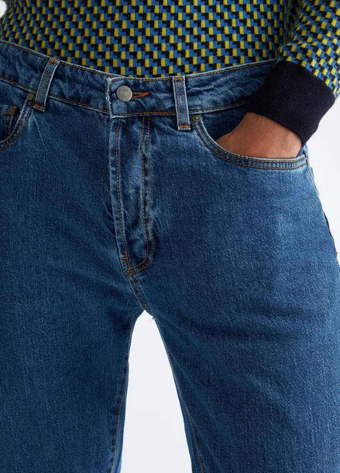 Men Liujo Straight Fit Jeans Blue Denim