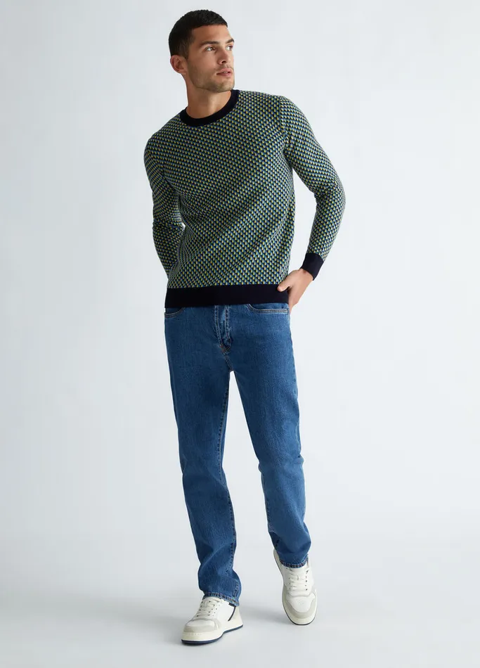 Men Liujo Straight Fit Jeans Blue Denim
