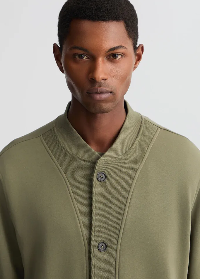 Men Liujo Sweaters Fleece Cardigan Olive Green