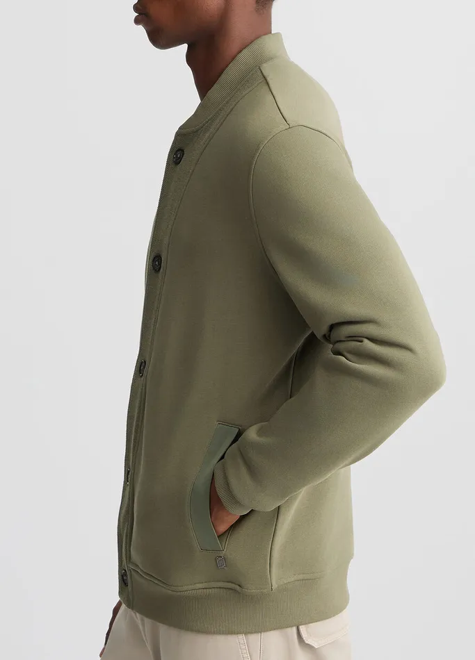 Men Liujo Sweaters Fleece Cardigan Olive Green