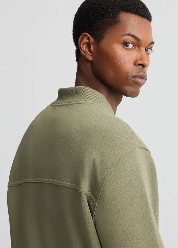 Men Liujo Sweaters Fleece Cardigan Olive Green