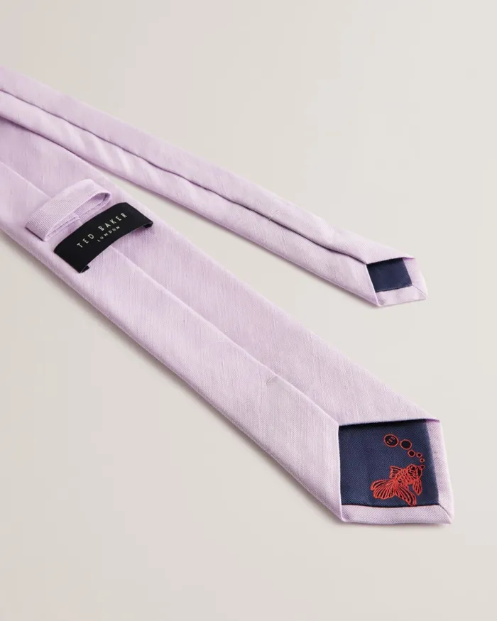 Men MEADS 8211 Silk Linen Blend Tie Lilac Ted Baker Ties and Bowties