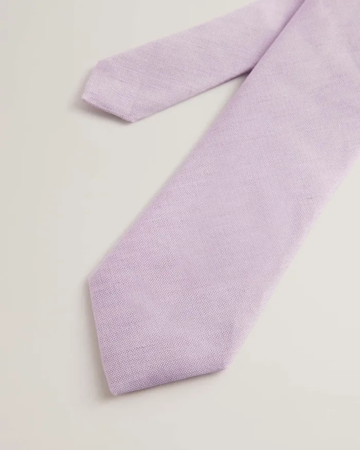 Men MEADS 8211 Silk Linen Blend Tie Lilac Ted Baker Ties and Bowties