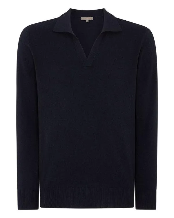 Men Men039s Cashmere Polo SweaterIn Navy Blue Navy Blue NPeal Polos and Tshirts