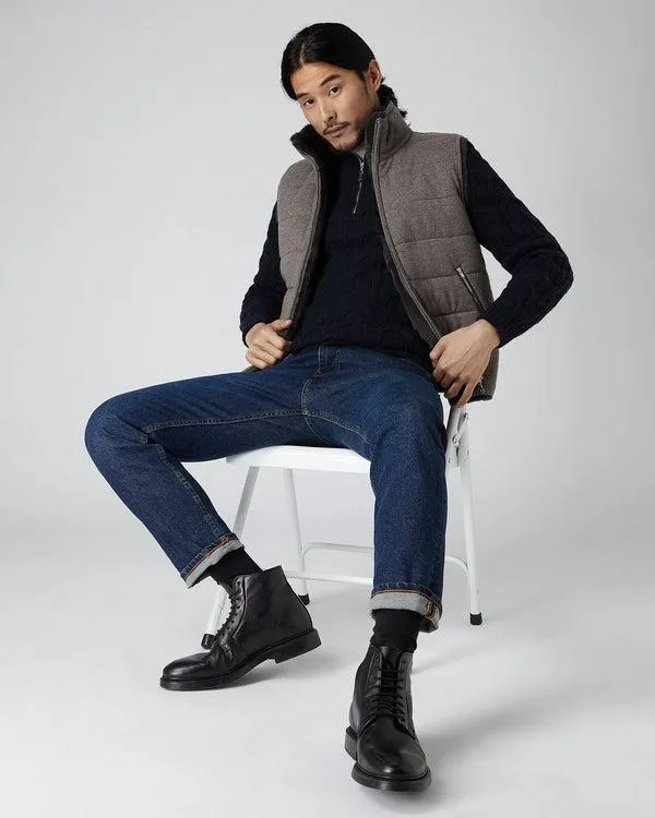 Men Men039s Fur Lined GiletIn Taupe Brown Taupe Brown NPeal Gilets and Waistcoats