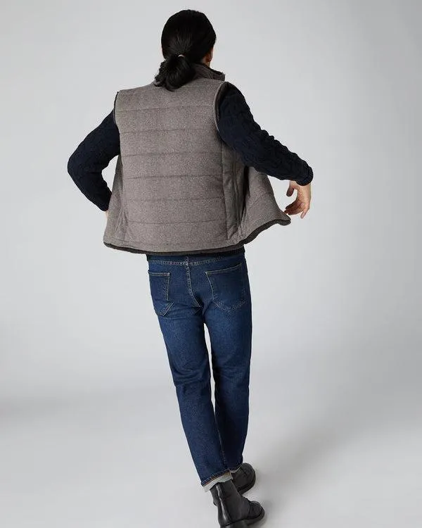 Men Men039s Fur Lined GiletIn Taupe Brown Taupe Brown NPeal Gilets and Waistcoats